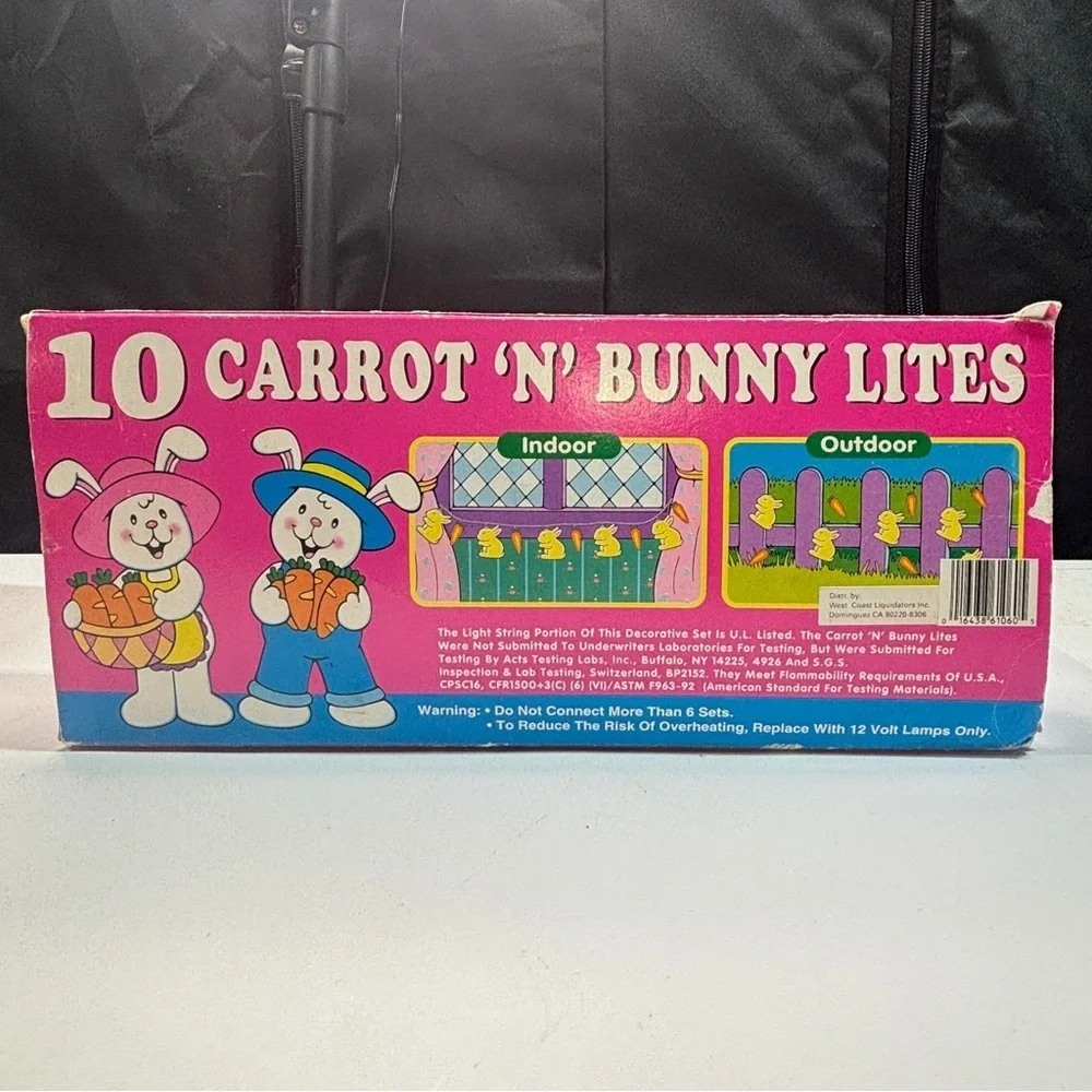 Vintage Carrot N Bunny Lights Blow Mold String Lights Easter